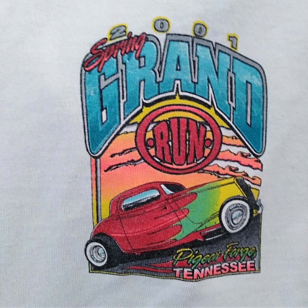 Mens Spring Grand Run 2001 T-shirt Pigeon Forge Tennessee Boulevard Cruise XL